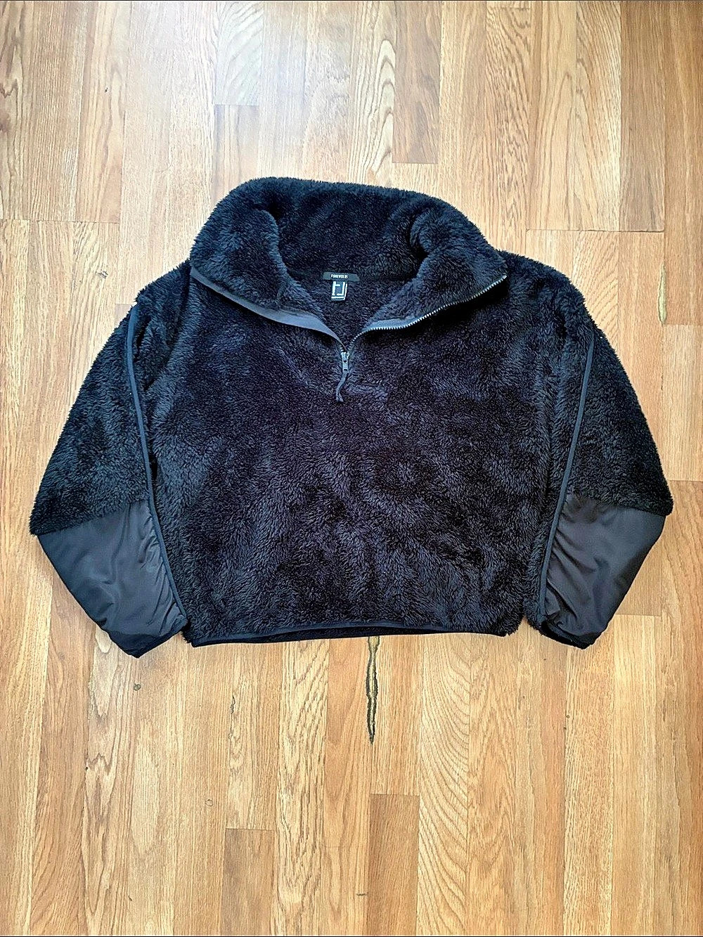 Forever 21 Black Teddy Jacket Size Medium Like New